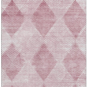 HomeRoots 9' X 12' Merlot & Ivory Geometric Washable Area Rug - UV Protected, Stain Resistant for Modern Spaces 648207