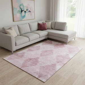 HomeRoots 10' X 14' Stylish Merlot and Ivory Geometric Area Rug - Washable, UV Protected, Family-Friendly Design 648208