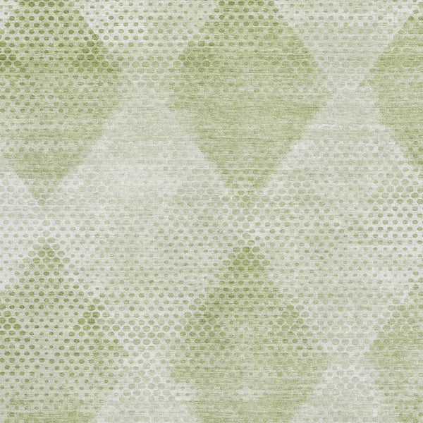 HomeRoots 5' X 8' Mint Green Geometric Area Rug – Washable, UV Protected, Stain Resistant for Busy Homes 648210