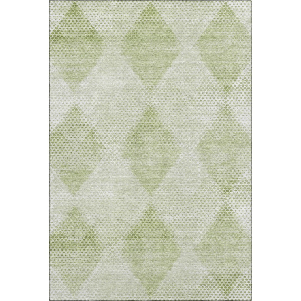 HomeRoots 8' X 10' Mint Green & Ivory Geometric Area Rug - Washable, UV Protected, Perfect for Kids & Pets! 648212