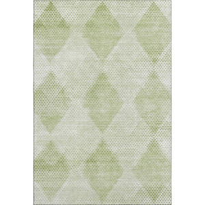 HomeRoots 8' X 10' Mint Green & Ivory Geometric Area Rug - Washable, UV Protected, Perfect for Kids & Pets! 648212