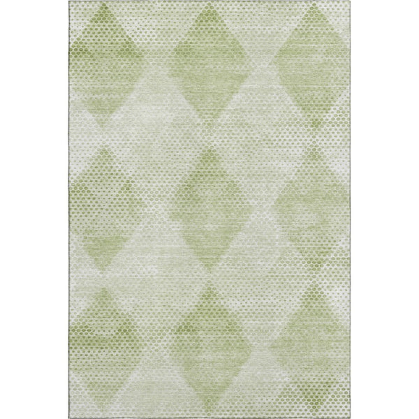 HomeRoots 8' X 10' Mint Green & Ivory Geometric Area Rug - Washable, UV Protected, Perfect for Kids & Pets! 648212