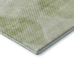 HomeRoots 8' X 10' Mint Green & Ivory Geometric Area Rug - Washable, UV Protected, Perfect for Kids & Pets! 648212