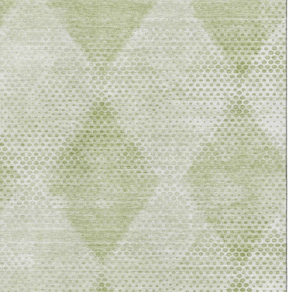 HomeRoots 8' X 10' Mint Green & Ivory Geometric Area Rug - Washable, UV Protected, Perfect for Kids & Pets! 648212