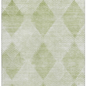 HomeRoots 8' X 10' Mint Green & Ivory Geometric Area Rug - Washable, UV Protected, Perfect for Kids & Pets! 648212