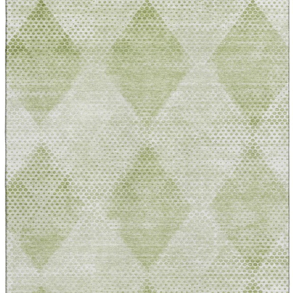 HomeRoots 8' X 10' Mint Green & Ivory Geometric Area Rug - Washable, UV Protected, Perfect for Kids & Pets! 648212