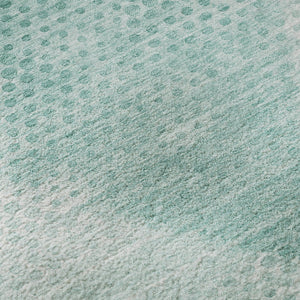 HomeRoots 8' Teal and Ivory Geometric Round Rug - Washable, UV-Protected, Stylish for Indoor & Outdoor Spaces 648217