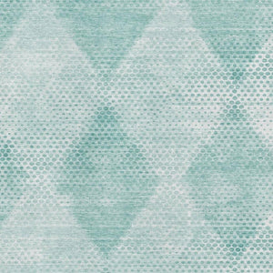 HomeRoots 8' X 10' Modern Teal and Ivory Geometric Area Rug - Washable, Stain-Resistant, UV Protected Design 648218
