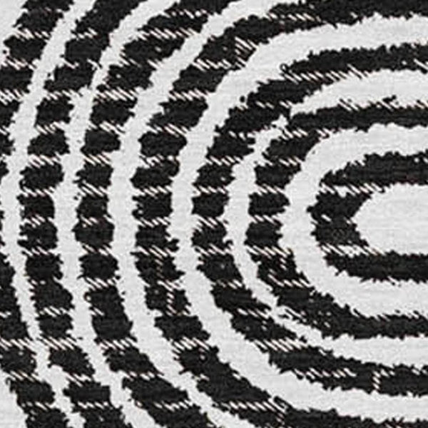 HomeRoots 5' X 8' Stylish Black And Ivory Geometric Area Rug - Washable, UV-Protected, Ideal For Homes 648222