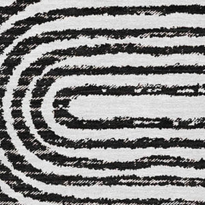 HomeRoots 5' X 8' Stylish Black And Ivory Geometric Area Rug - Washable, UV-Protected, Ideal For Homes 648222