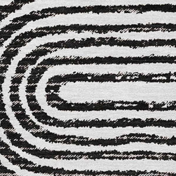 HomeRoots 5' X 8' Stylish Black And Ivory Geometric Area Rug - Washable, UV-Protected, Ideal For Homes 648222