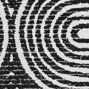HomeRoots 5' X 8' Stylish Black And Ivory Geometric Area Rug - Washable, UV-Protected, Ideal For Homes 648222