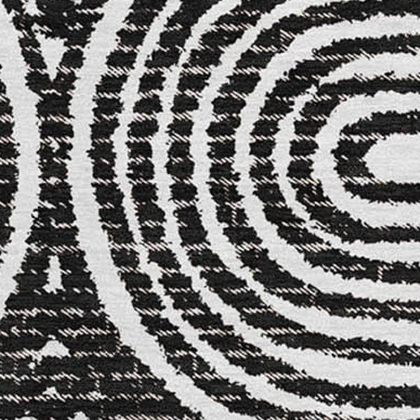 HomeRoots 5' X 8' Stylish Black And Ivory Geometric Area Rug - Washable, UV-Protected, Ideal For Homes 648222
