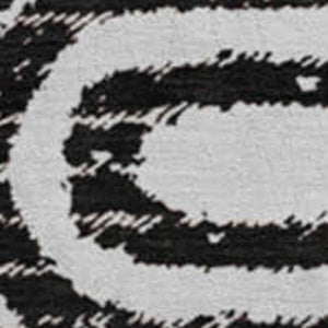 HomeRoots 8' Black And Ivory Geometric Round Rug - Washable, UV-Protected, Modern Design for High-Traffic Areas 648223