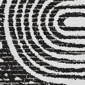 HomeRoots 8' X 10' Black And Ivory Geometric Washable Area Rug - Durable, Stylish, UV-Protected for Any Space 648224