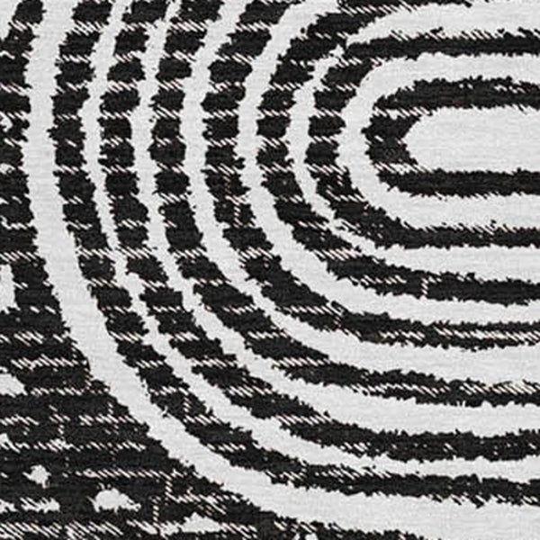 HomeRoots 8' X 10' Black And Ivory Geometric Washable Area Rug - Durable, Stylish, UV-Protected for Any Space 648224