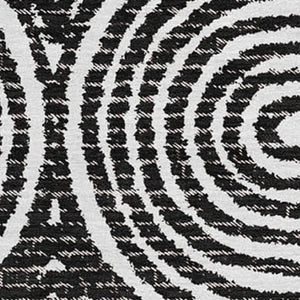 HomeRoots 9' X 12' Black And Ivory Geometric Washable Area Rug - Durable, UV-Protected, Modern Style Accent Piece 648225