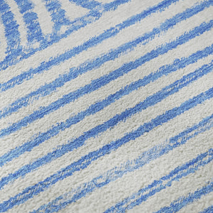 HomeRoots 10' Blue and Ivory Geometric Washable Area Rug - Durable, UV-Protected, Ideal for High-Traffic Spaces 648232