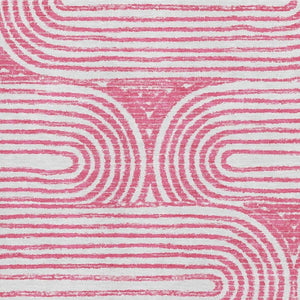 HomeRoots 9' X 12' Stylish Blush & Ivory Geometric Area Rug - Durable, Stain Resistant with UV Protection! 648237