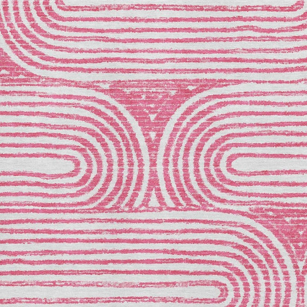 HomeRoots 9' X 12' Stylish Blush & Ivory Geometric Area Rug - Durable, Stain Resistant with UV Protection! 648237