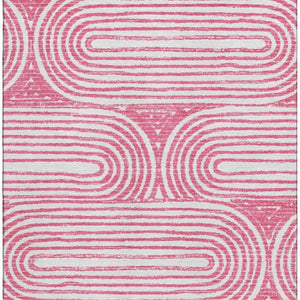 HomeRoots 9' X 12' Stylish Blush & Ivory Geometric Area Rug - Durable, Stain Resistant with UV Protection! 648237
