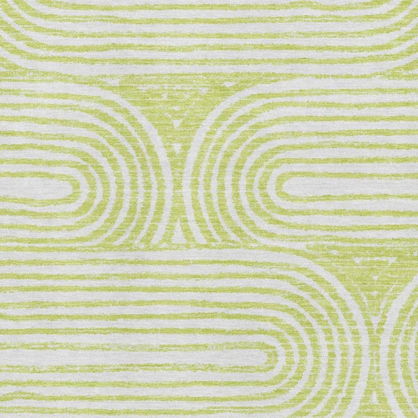 HomeRoots 5' X 8' Green and Ivory Geometric Washable Area Rug – Durable, Stylish, UV-Protected for Busy Homes 648246