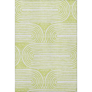 HomeRoots 8' X 10' Modern Green & Ivory Geometric Area Rug - Washable, UV Protected, Perfect for High-Traffic Spaces 648248