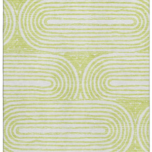 HomeRoots 9' X 12' Green Geometric Washable Area Rug with UV Protection, Perfect for High-Traffic Spaces! 648249