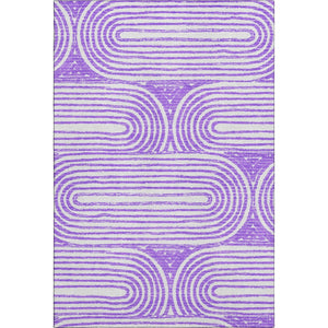 HomeRoots 5' X 8' Stylish Purple & Ivory Geometric Area Rug - Washable, Stain-Resistant, UV Protected Beauty! 648252