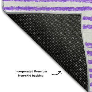 HomeRoots 5' X 8' Stylish Purple & Ivory Geometric Area Rug - Washable, Stain-Resistant, UV Protected Beauty! 648252