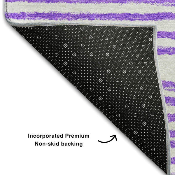 HomeRoots 5' X 8' Stylish Purple & Ivory Geometric Area Rug - Washable, Stain-Resistant, UV Protected Beauty! 648252