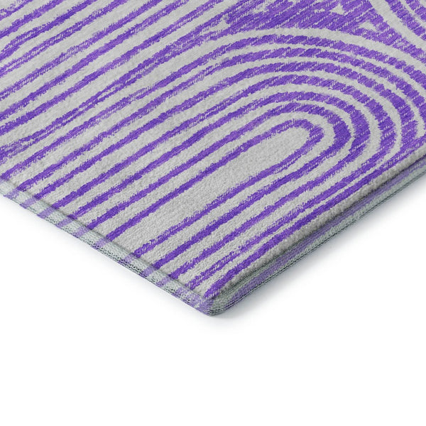 HomeRoots 5' X 8' Stylish Purple & Ivory Geometric Area Rug - Washable, Stain-Resistant, UV Protected Beauty! 648252