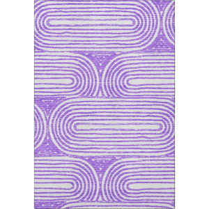 HomeRoots 5' X 8' Stylish Purple & Ivory Geometric Area Rug - Washable, Stain-Resistant, UV Protected Beauty! 648252