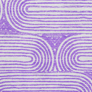 HomeRoots 8' X 10' Purple Geometric Area Rug - Washable, UV-Protected, Modern Design for Family Rooms & More 648254
