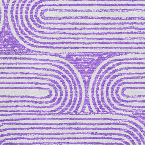 HomeRoots 8' X 10' Purple Geometric Area Rug - Washable, UV-Protected, Modern Design for Family Rooms & More 648254