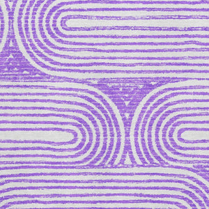 HomeRoots 9' X 12' Purple and Ivory Geometric Area Rug - Washable, Stain-Resistant, UV Protected for Modern Spaces 648255