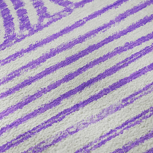 HomeRoots 10' X 14' Purple and Ivory Geometric Area Rug – Stylish, Washable, Durable with UV Protection for Homes 648256