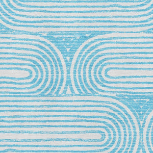 HomeRoots 8' X 10' Teal and Ivory Geometric Area Rug - Washable, UV-Protected, Perfect for Homes with Kids & Pets! 648266