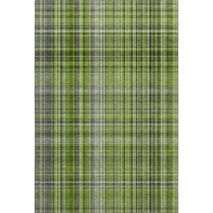 HomeRoots 10' X 14' Washable Area Rug in Green, Gray & Ivory Plaid - UV Protected, Durable & Stylish Home Decor 648274