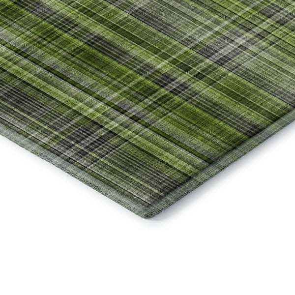 HomeRoots 10' X 14' Washable Area Rug in Green, Gray & Ivory Plaid - UV Protected, Durable & Stylish Home Decor 648274