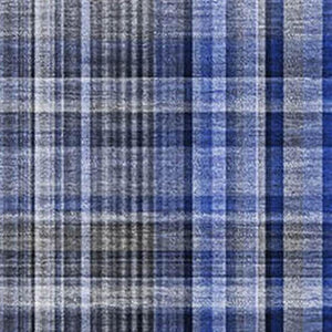 HomeRoots 8' X 10' Navy Blue & Gray Plaid Area Rug – Stylish, Washable, UV-Protected for Daily Use & Easy Care 648278
