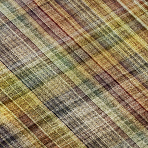 HomeRoots 8' Washable Round Rug in Rust, Gold & Green Plaid – Durable, Stain Resistant & UV Protected Decor Piece 648283