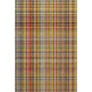 HomeRoots 9' X 12' Rustic Plaid Area Rug in Rust, Gold & Green – Washable, Stain Resistant & UV Protected! 648285