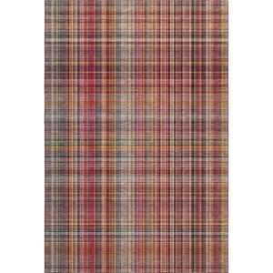 HomeRoots 5' X 8' Red Ivory Gold Plaid Area Rug - Washable, UV Protected, Ideal for Homes with Kids & Pets 648294