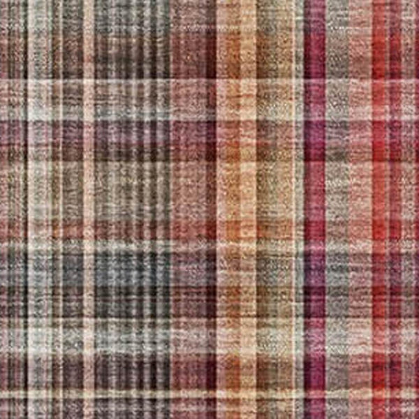 HomeRoots 5' X 8' Red Ivory Gold Plaid Area Rug - Washable, UV Protected, Ideal for Homes with Kids & Pets 648294