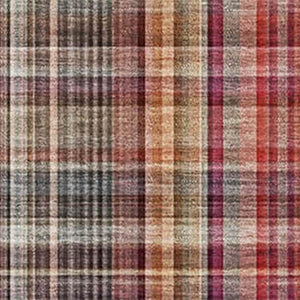 HomeRoots 5' X 8' Red Ivory Gold Plaid Area Rug - Washable, UV Protected, Ideal for Homes with Kids & Pets 648294