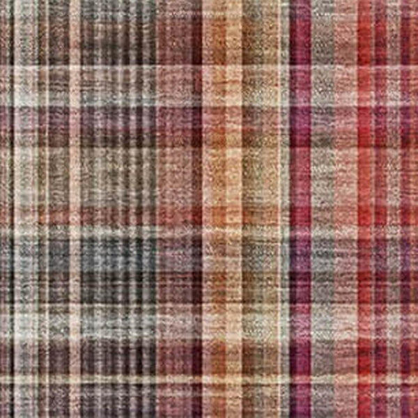HomeRoots 5' X 8' Red Ivory Gold Plaid Area Rug - Washable, UV Protected, Ideal for Homes with Kids & Pets 648294