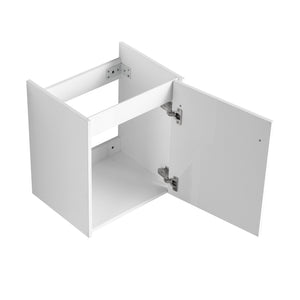 English Elm 18'' Floating Wall-Mounted Bathroom Vanity with Ceramic Sink, Soft-Close Door & Space-Saving Design Glossy White W999P236348