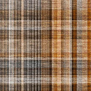 HomeRoots 9' X 12' Terra Cotta & Gray Plaid Washable Area Rug - Stain Resistant, UV Protected for Homes 648315