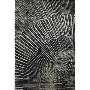 HomeRoots 10' X 14' Black And Ivory Geometric Area Rug - Washable, UV Protected, Perfect For High-Traffic Spaces 648322